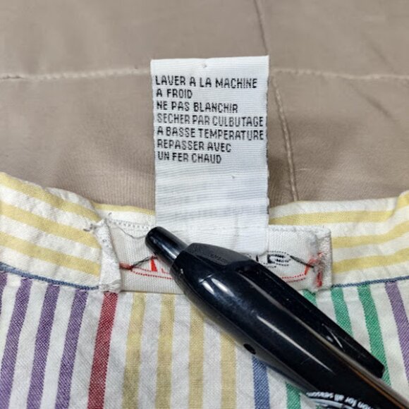 TALBOTS Vintage 90s Pastel Rainbow Stripe Sleeveless Button Down Cotton Blouse M - Picture 11 of 11